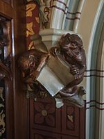 Monkeys puzzling over the Book of Life - Cardiff Castle