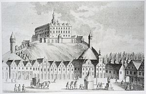 Nachod square and castle ca. 1740.