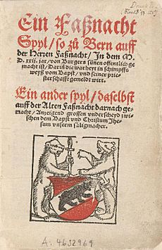 Niklaus Manuel, Ein Fassnacht-Spyl so zu Bern 1522 gemacht, Titelblatt