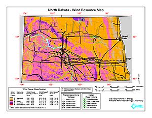 North Dakota wind resource map 50m 800