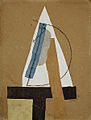 Pablo Picasso, 1913-14, Head (Tête), cut and pasted colored paper, gouache and charcoal on paperboard, 43.5 x 33 cm, Scottish National Gallery of Modern Art, Edinburgh