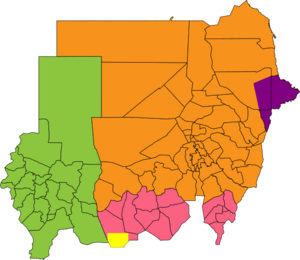 Political Regions of Sudan, July 2010