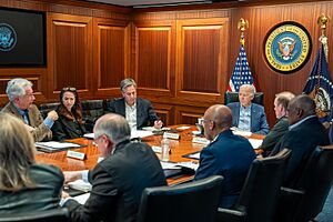 President Joe Biden meets with members of the National Security Council in the Situation Room 2024-04-13