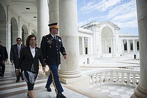 President of the Republic of the Marshall Islands, H.E. Hilda C. Heine, Participates in a Public Wreath-Laying Ceremony at Arlington National Cemetery (37004671006)