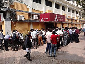 Queue at Bank to Exchange INR 500 and 1000 Notes - Salt Lake City - Kolkata 2016-11-10 02103