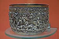 Round Bowl Depicting the Vessantara Jataka - Silver Alloy - 18th-19th Century CE - Myanmar - ACCN R 8367 - Indian Museum - Kolkata 2016-03-06 1813