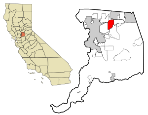 Sacramento County California Incorporated and Unincorporated areas Carmichael Highlighted.svg