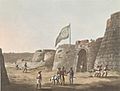 The North Entrance Into The Fort Of Bangalore -with Tipu's flag flying-