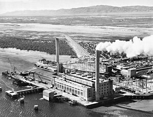 Thomas Playford Power Station at Port Augusta, South Australia, about 1962 (SLSA B 48544)
