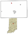 Tipton County Indiana Incorporated and Unincorporated areas Sharpsville Highlighted 1869048