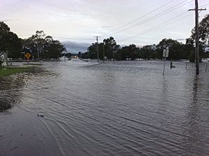 Victoria Street flooded in Warwick