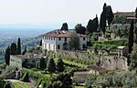 A villa on the slope of a hill