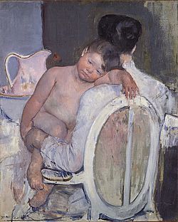 Woman Sitting with a Child in Her Arms - Mary Cassat