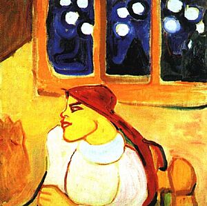 A Woman in a Headscarf by Elena Guro 1910