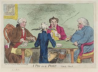 A pig in a poke. Whist, whist' (Sir Joseph Mawbey, 1st Bt) by Samuel William Fores