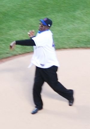 Al Jackson Throwing Out Ceremonial First Pitch on Jackie Robinson Night (cropped)