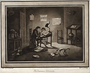 Astronomy; Samuel Vince reading in his rooms at Sidney Susse Wellcome V0024858