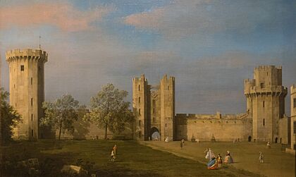 Birmingham Museum and Art Gallery - Warwick Castle, the East Front from the Courtyard - Canaletto
