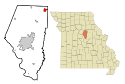 Location of Centralia, Missouri