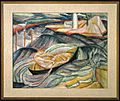 Brooklyn Museum - Skiff in Waves (recto) and Figures in Landscape (verso) - Marguerite Thompson Zorach - framed