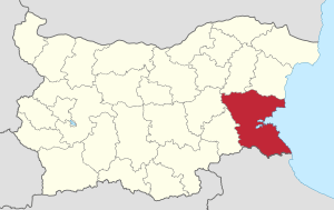 Location of Burgas Province in Bulgaria
