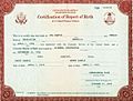 Certification of Report of Birth of a United States Citizen