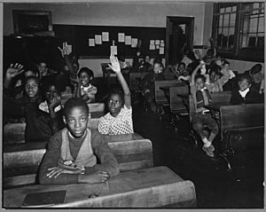 Charles County, Maryland. Upper-grade pupils in the Waldorf Negro elementary school are ready to ans . . . - NARA - 521562
