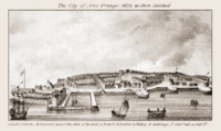 City of New Orange (New Amsterdam) 1673 sketched