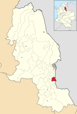 Location of the municipality and town of Ragonvalia in the Norte de Santander Department of Colombia.