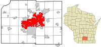 Dane County Wisconsin incorporated and unincorporated areas Madison highlighted