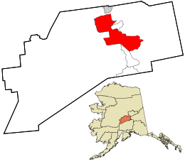 Location in Denali Borough and the state of Alaska.