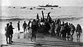 Egyptian Labour Corps landing stores near Gaza during World War I
