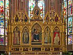 Florence, Santa Croce, 1294–1385, high altar, Madonna by Niccolò Gerini, the Doctors of the Church by Giovanni del Biondo and NN