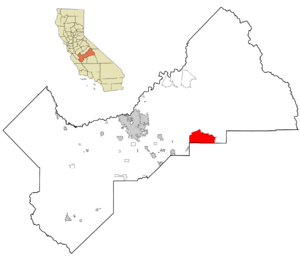 Location in Fresno County and the state of California