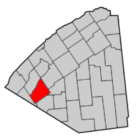 Map highlighting Gouverneur's location within St. Lawrence County.