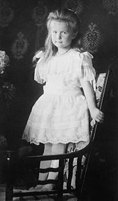 Grand Duchess Anastasia standing on chair