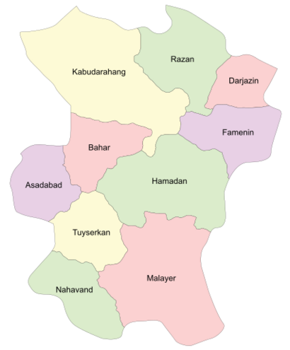 Counties of Hamadan Province