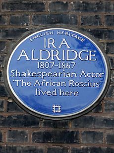 IRA ALDRIDGE 1807-1867 Shakespearian Actor 'The African Roscius' lived here
