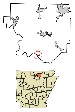 Location of Guion in Izard County, Arkansas