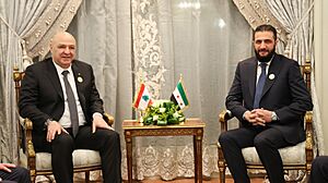 Joseph Aoun met with Ahmed al-Sharaa, April 2025
