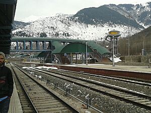 Kashmir railway line near Banihal railway station