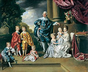 King George III and Queen Charlotte with their six eldest children