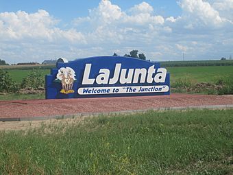 LaJunta, CO, welcome sign IMG 5682