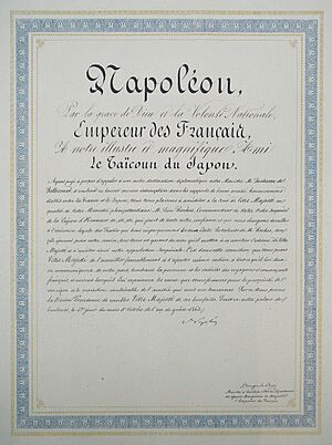 Letter of Napoleon III to the Japanese Shogun to introduce Leon Roches in replacement of Duchesne de Bellecourt
