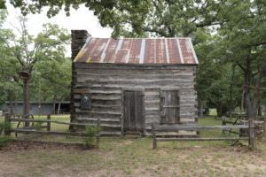 Log building at the Grayson County Frontier Village and Museum at Loy Park in Denison, Texas LCCN2015631218