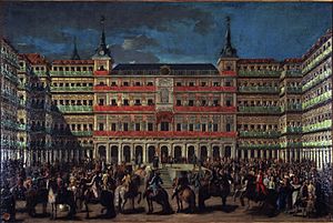 Lorenzo Quirós - Ornato de Plaza Mayor con motivo de la entrada de Carlos III en Madrid