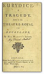 MALLET(1731) Eurydice - a tragedy in five acts and in verse