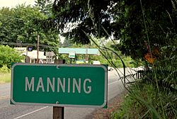 Sign and highway in Manning