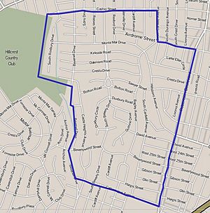 Map of Beverlywood neighborhood, Los Angeles, California