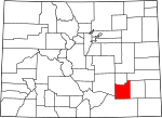 State map highlighting Otero County